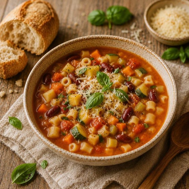 A comforting bowl of vegetable soup